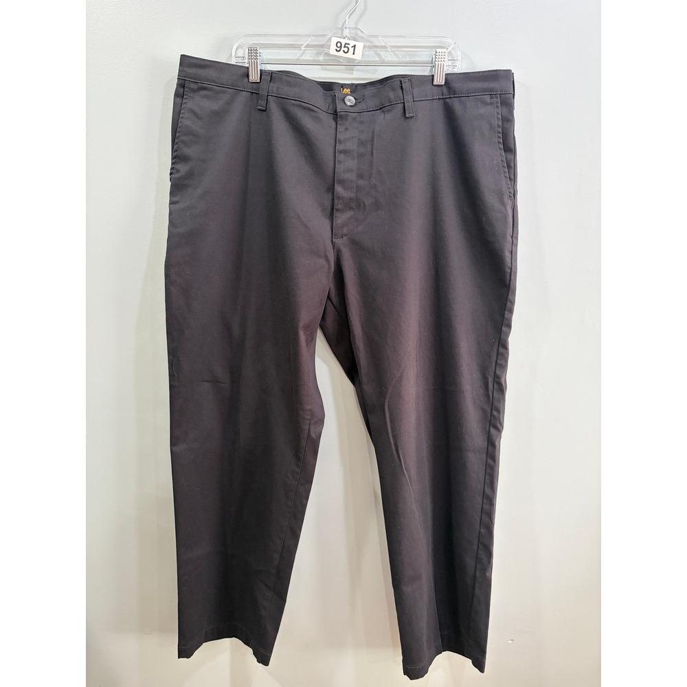 Lee Total Freedom Relaxed Fit Pants Mens 42x30 Black Chino Trousers 4283101